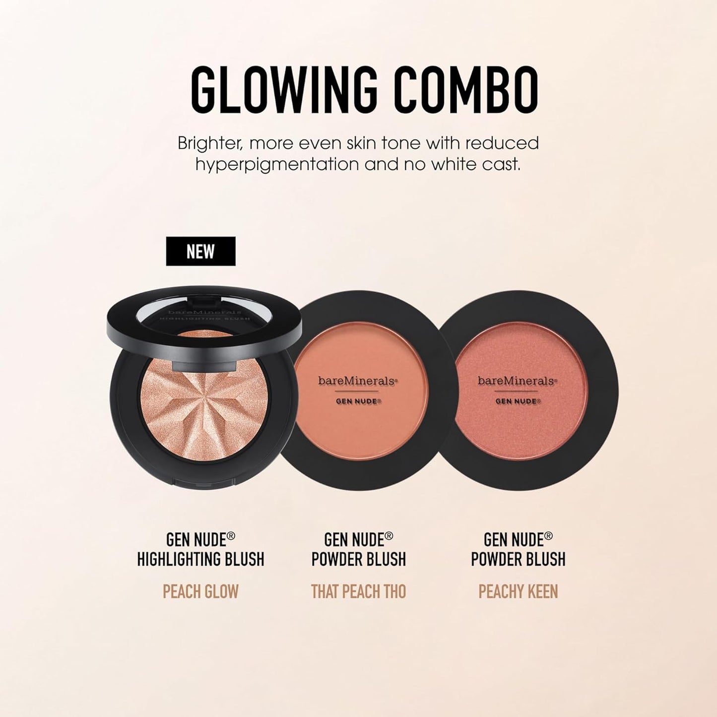 bareMinerals Gen Nude Blush & Highlighter - Silky, Blendable Face Makeup | Talc-Free, Vegan, All-Day Wear