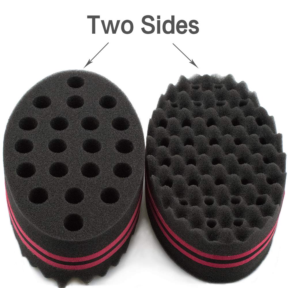 Hair Magic Twist Sponge: Two-Sided Dread Afro Coil Barber Tool for Curling and Waving Men's and Women's Long/Short Hair, 1 Pc