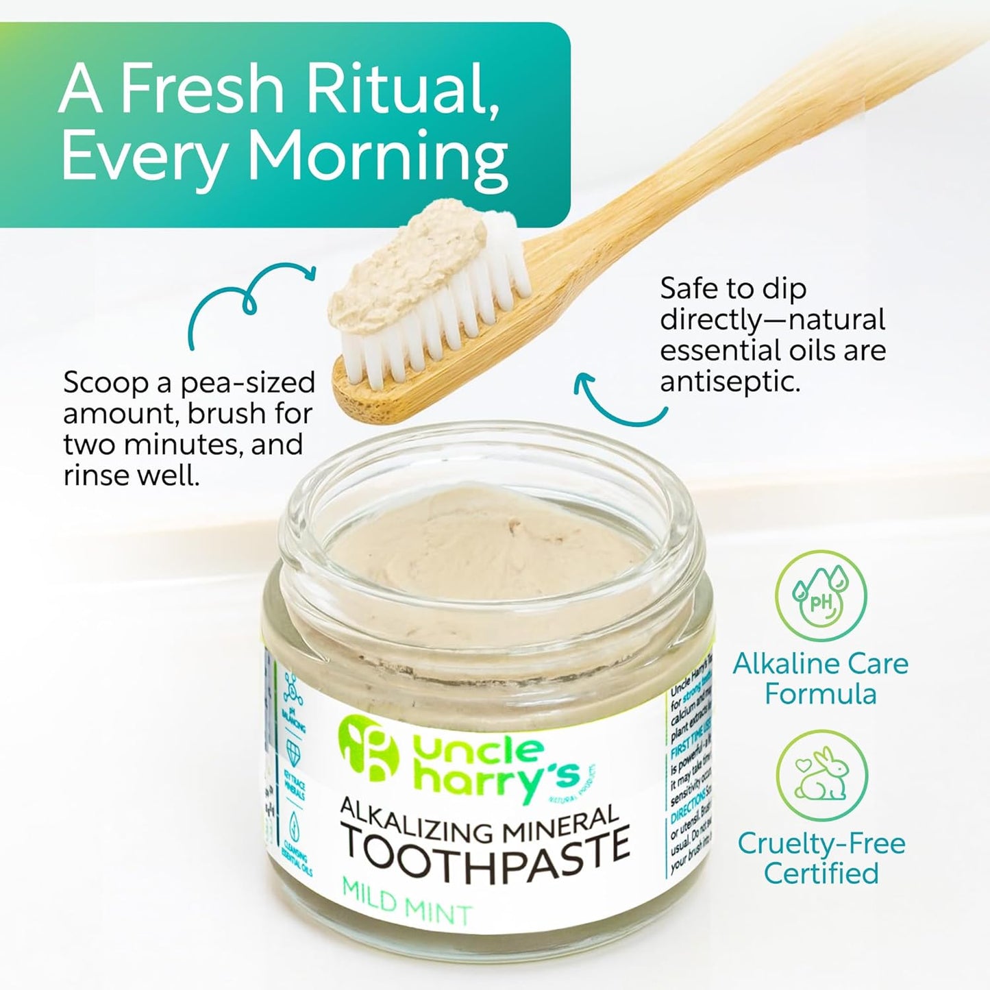 Mild Mint Remineralizing Toothpaste - Natural Whitening & Breath Freshening | Vegan, Fluoride-Free, 3 Oz (4 Pack)