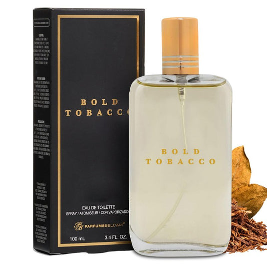 PB ParfumsBelcam Bold Tobacco Eau de Toilette Spray for Men – Warm Woody Spicy Scent with Tobacco Flower, Ginger, Cinnamon & Vanilla – Typically Lasts 3–6 Hours, Masculine Signature Scent, 3.4 fl oz
