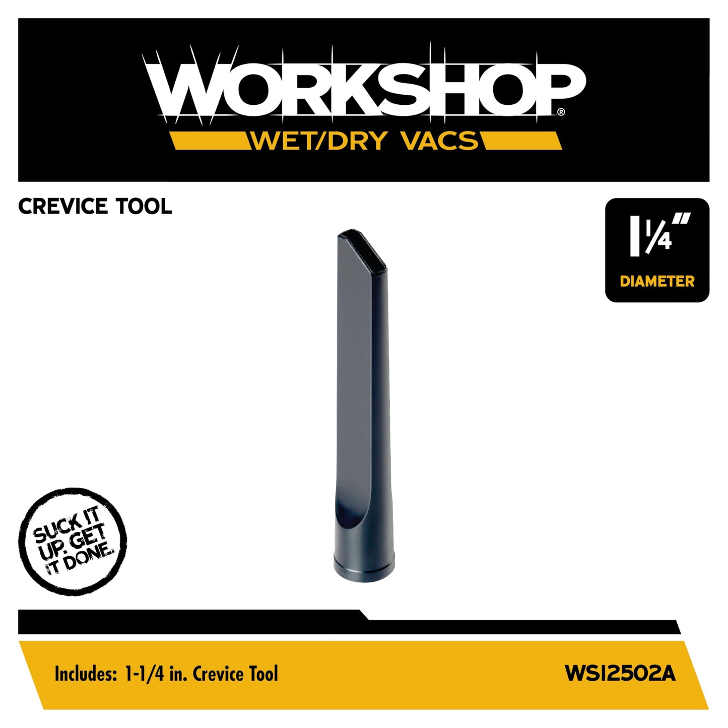 WORKSHOP Wet/Dry Vacs Shop Vacuum Accessories WS12502A Crevice Tool Attachment for Wet Dry Vacuum Cleaners, Fits 1-1/4-inch Extension Wands and Hoses