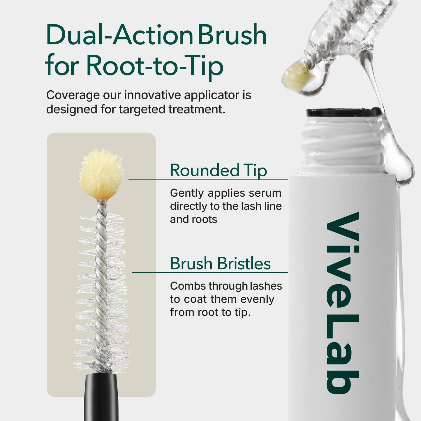 ViveLab Lash Enhancing Serum - Multi-Peptide & Biotin Infused Formula for Longer, Thicker, Fuller Looking Lashes & Brows - Clinically Proven, Vegan & Cruelty-Free