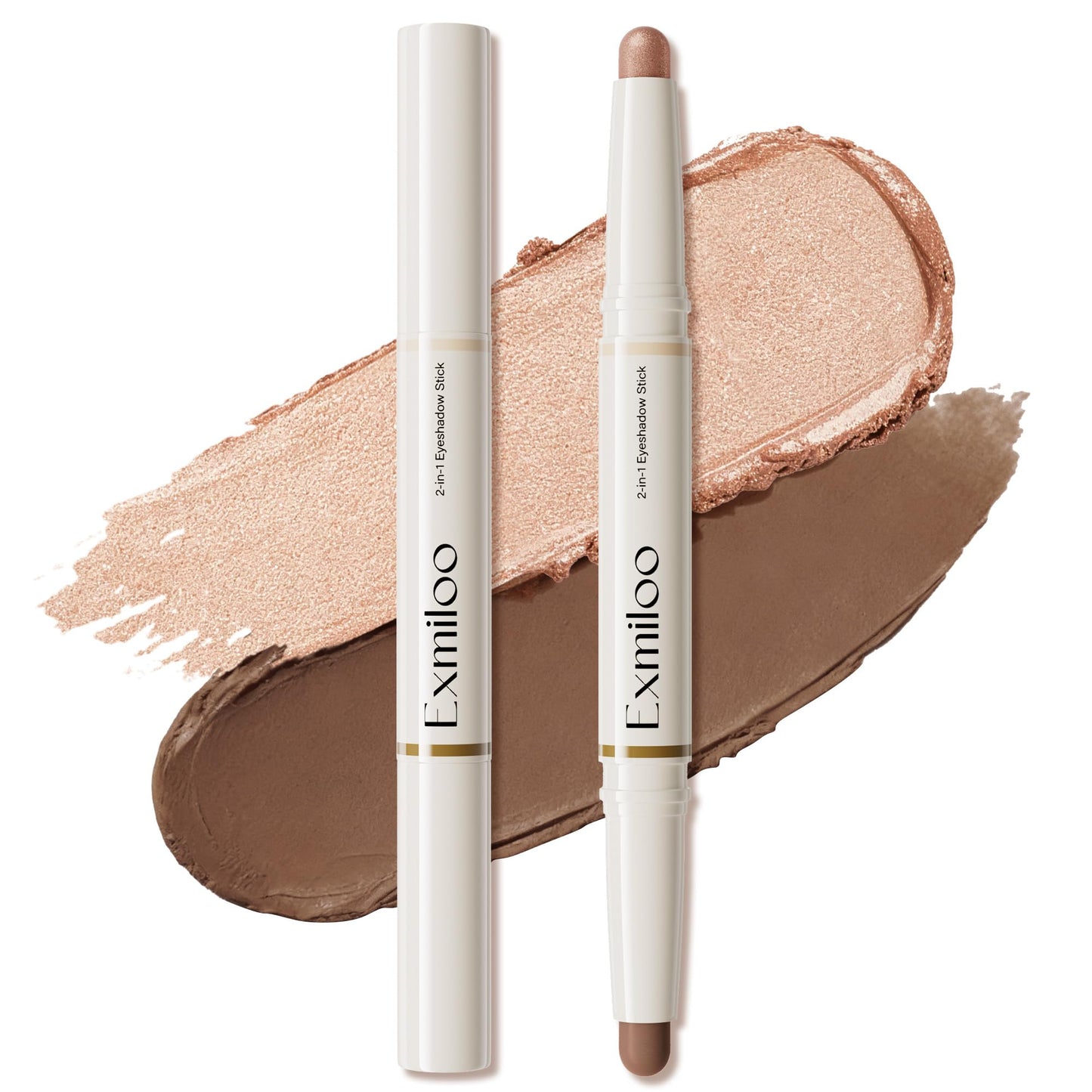 exmiloo Cream Eyeshadow Stick, Taupe Matte & Rose Gold Shimmer Duo