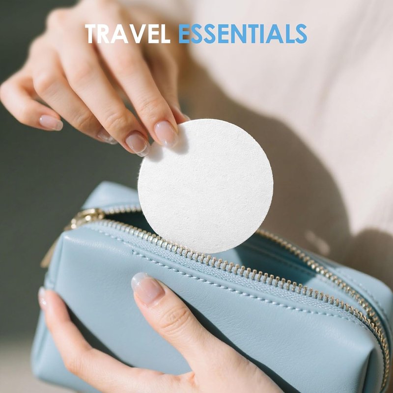 Compressed Face Sponges - 60-Count Reusable Natural Cellulose Facial Cleansing Pads | Travel Essentials for Exfoliating & Makeup Removal