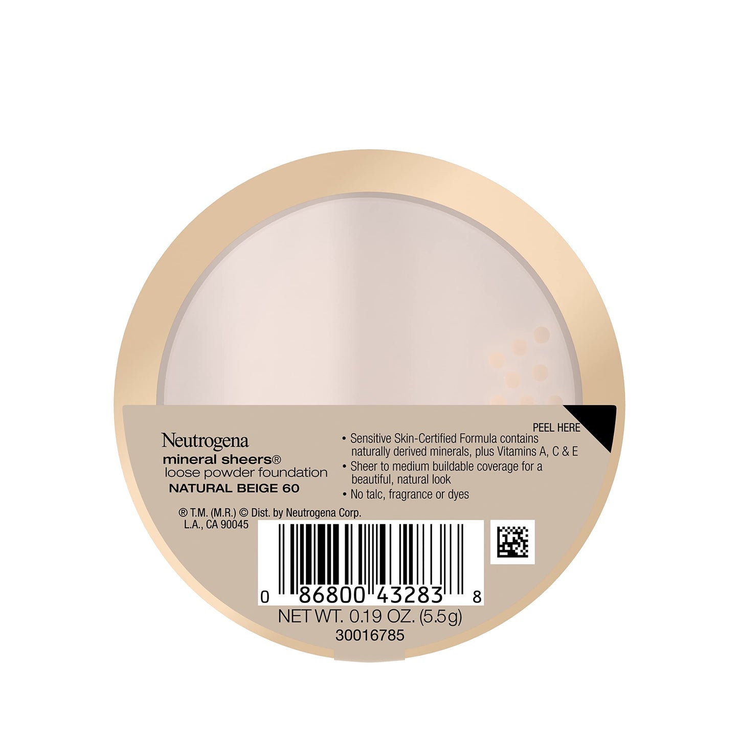 Neutrogena Mineral Sheers Foundation, Loose Powder, Sheer to Medium Coverage | With Vitamins A, C & E | Tone Enhancer | Natural Beige | .19 oz