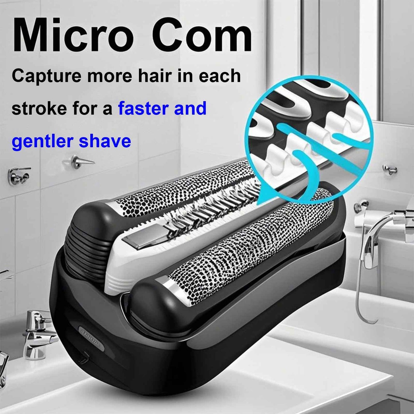 32B Series 3 Replacement Head for Braun ProSkin Electric Shaver, Compatible with Braun Foil Shaver 3000s 3010s 3020s 3030s 3040s 3050cc 3070cc 3080s 3090cc 320 330 340 350cc (1 Pack)