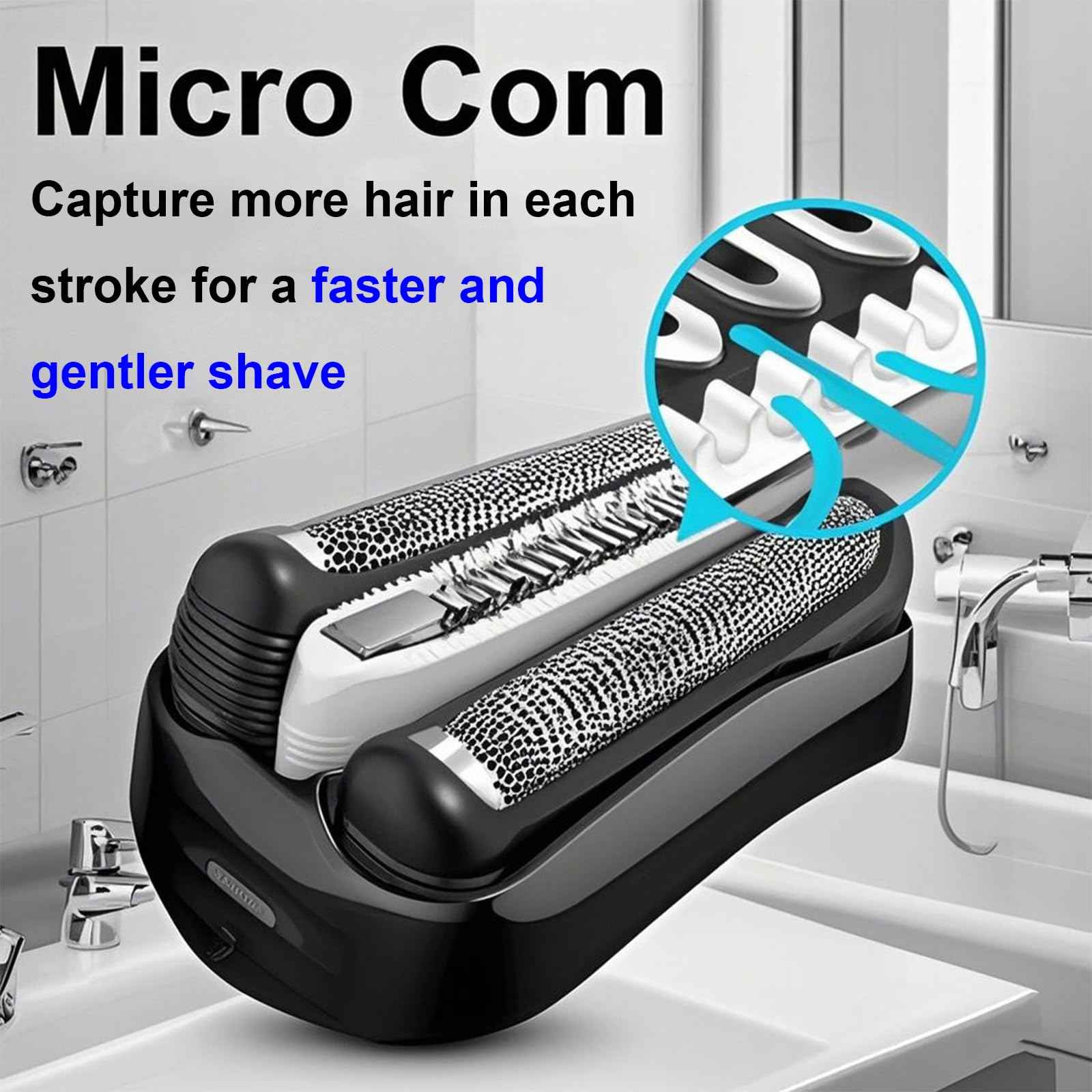 32B Series 3 Replacement Head for Braun ProSkin Electric Shaver, Compatible with Braun Foil Shaver 3000s 3010s 3020s 3030s 3040s 3050cc 3070cc 3080s 3090cc 320 330 340 350cc (1 Pack)