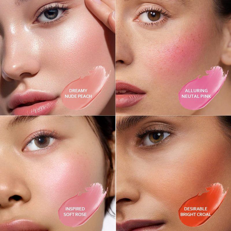 Cilrofelr Soft Cream Liquid Blush, Creamy Blush Makeup for Cheek, Dewy Finish, Buildable Pigment, Lightweight, Long Lasting, For Natural-looking Flush & Everyday Wear - Inspired (0.22 fl. oz.)