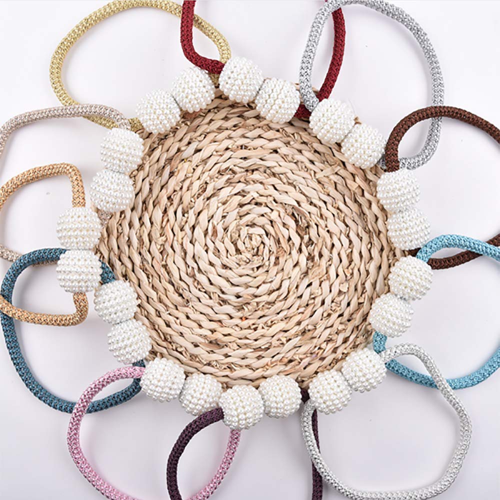 WeTest 1X Pearl Magnetic Curtain Clip Curtain Holders Buckle Clips Hanging Ball Buckle Tie Back Curtain Accessories Home Decor (Purple)