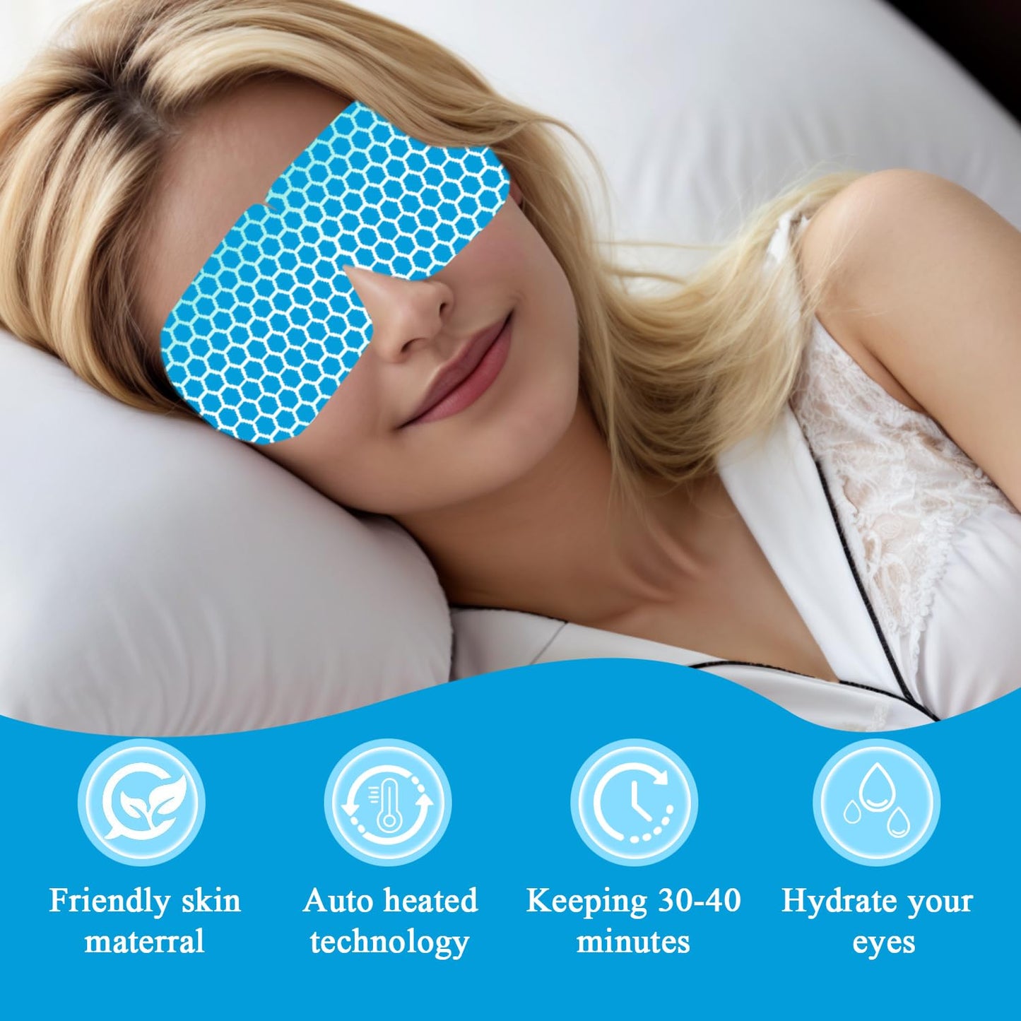 20 Packs Green Tea Scented Steam Eye Mask, Heated Eye Compress for Dry Eyes, Self Heating Eye Masks for Sleep, Spa, Travel Essentials, Relaxation Gift for Women & Men Stocking Stuffers
