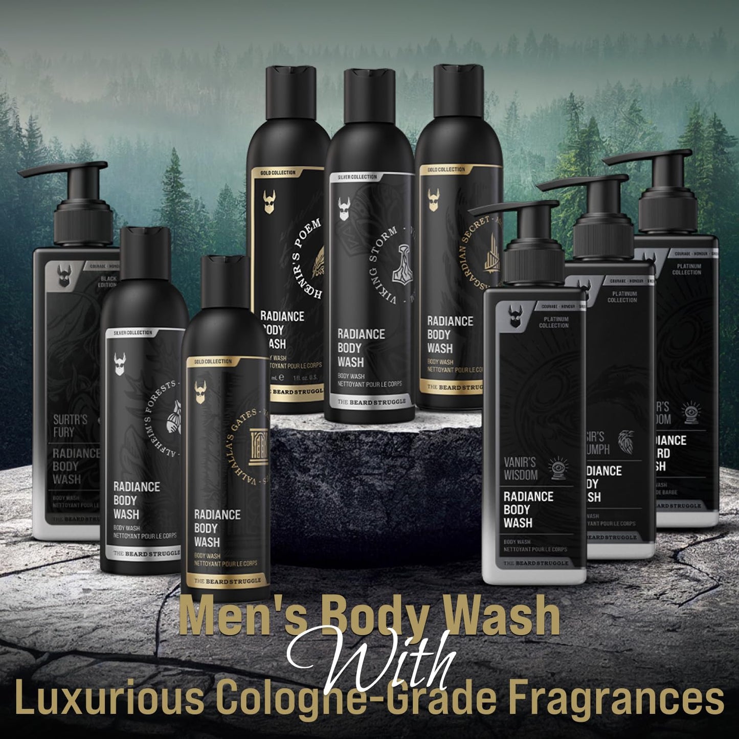 Men's Body Wash - Aesir's Triumph Natural Shower Gel | Skin Cleaning Agent - 240 mL / 8 fl. oz.
