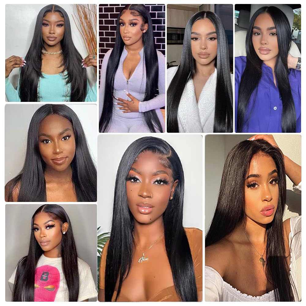 6x6 Hd Lace Closure Straight Free Part Unprocessed Virgin Brazilian Human Hair Lace Pieces With Baby Hair Bleached Knots Wet And Wavy Sew In Hair Extensions Natural Color 14 Inch