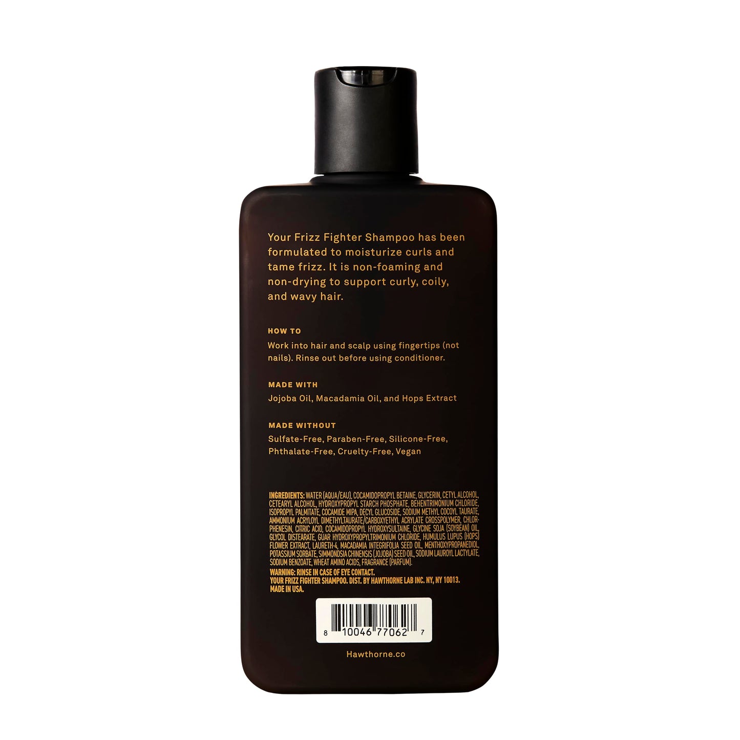 Hawthorne Frizz Fighter Shampoo. Mens Curly Hair Shampoo with Shea Butter and Coconut Oil to Hydrate Hair and Tame Frizz. Sulfate Free, Paraben Free, Mens All Natural Shampoo. 8 Fl. Oz. 2-Pack.