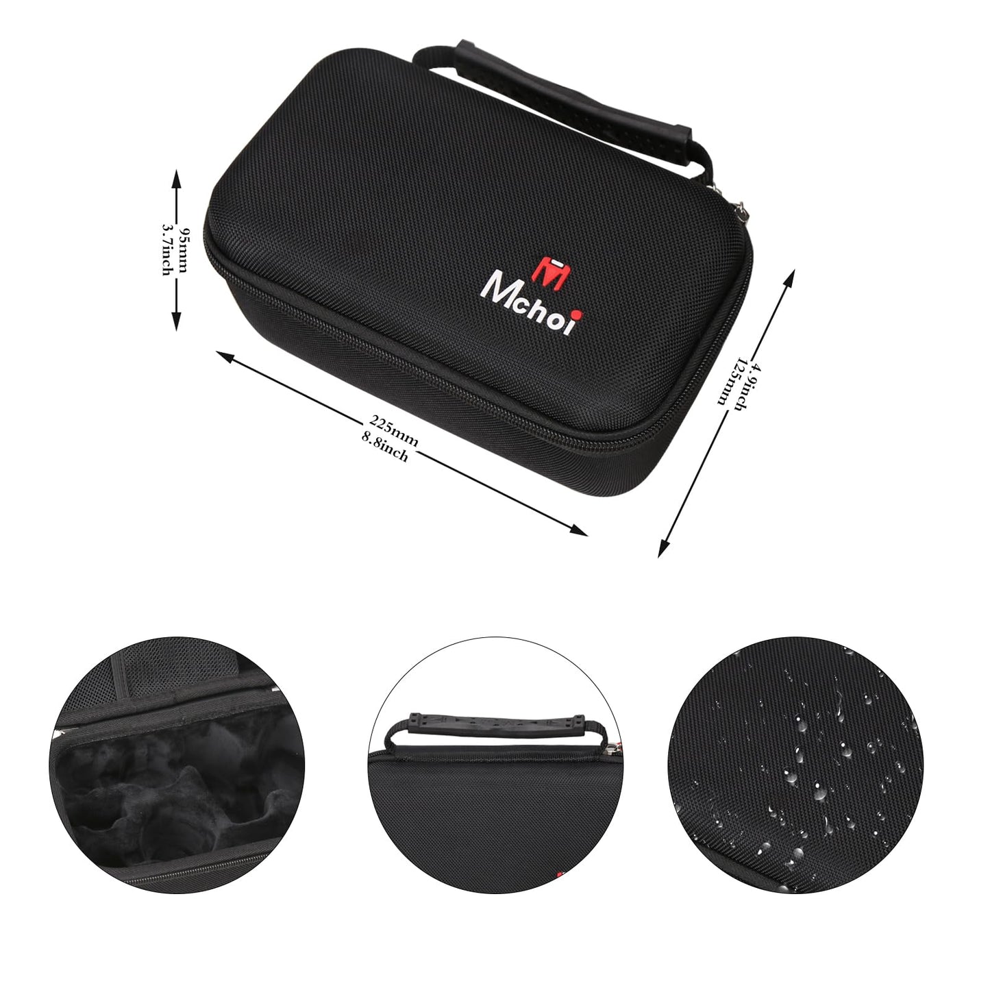 Mchoi Hard Case Suitable for SHPAVVER 5-in-1 Electric Razor IPX7 Waterproof for Bald Men, Waterproof Shockproof Head Shavers Protective Case, Case Only