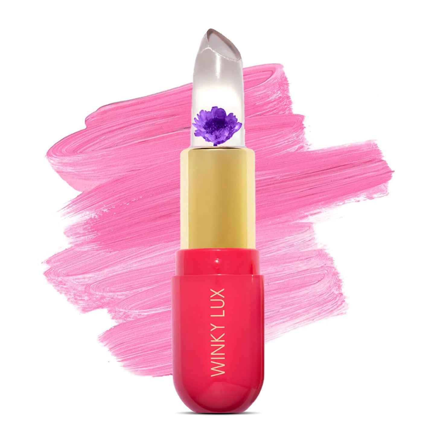 Winky Lux Flower Balm - Color Changing pH Lip Balm | Vegan & Cruelty-Free Hydrating Sheer Pink Lipstick