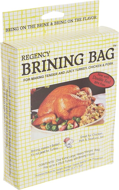 Regency Wraps Brining Bag, Heavy Duty with Double Seal For Juicy Turkey, Bottom Gusset For Easy Storage, BPA Free, Clear, 23.5" X 19.5" Pack of 1