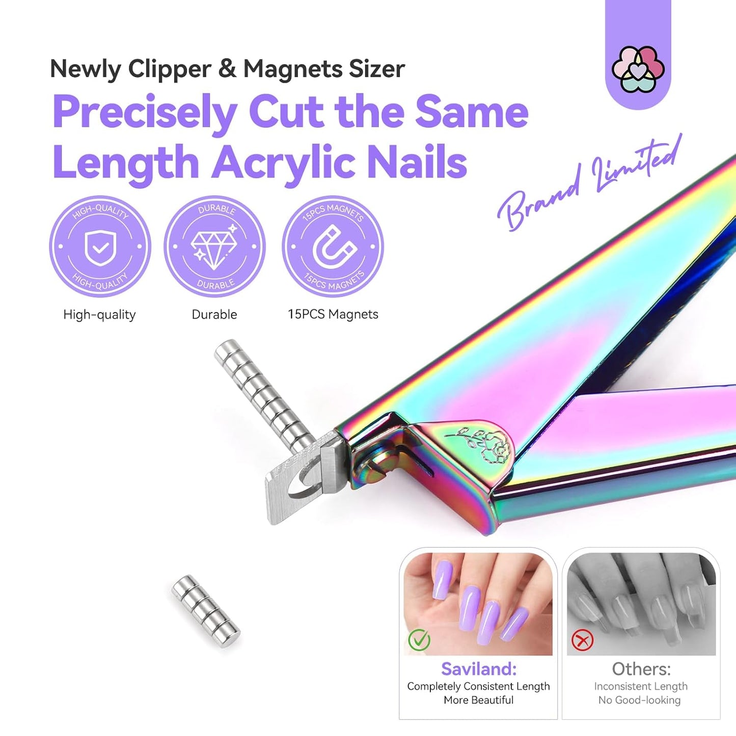 SAVILAND Dip Powder Liquid Set - 10 Pcs Base & Top Coat with Activator | 15 ml Acrylic Nail Essentials