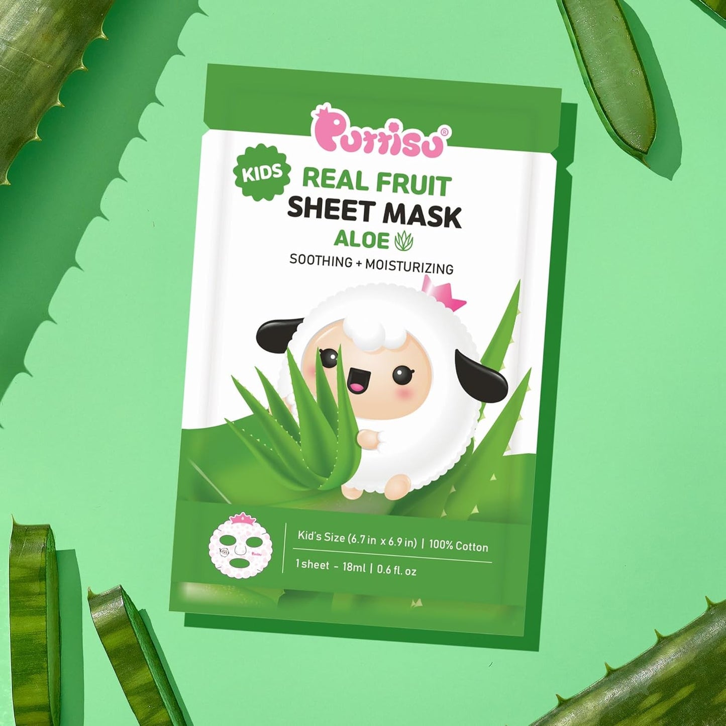 Real Fruit Facial Mask Sheet for Kids - 100% Cotton Aloe Hydrating Masks | Pack of 14
