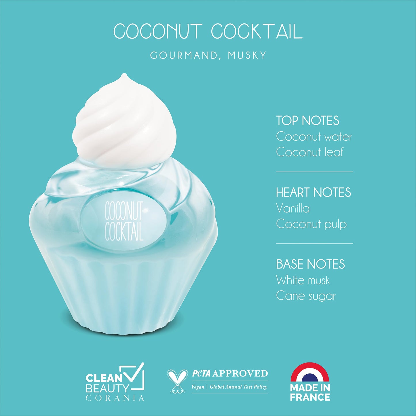TUTTI DELICES Coconut Cocktail Perfume, Sweet Eau de Toilette, 50ml