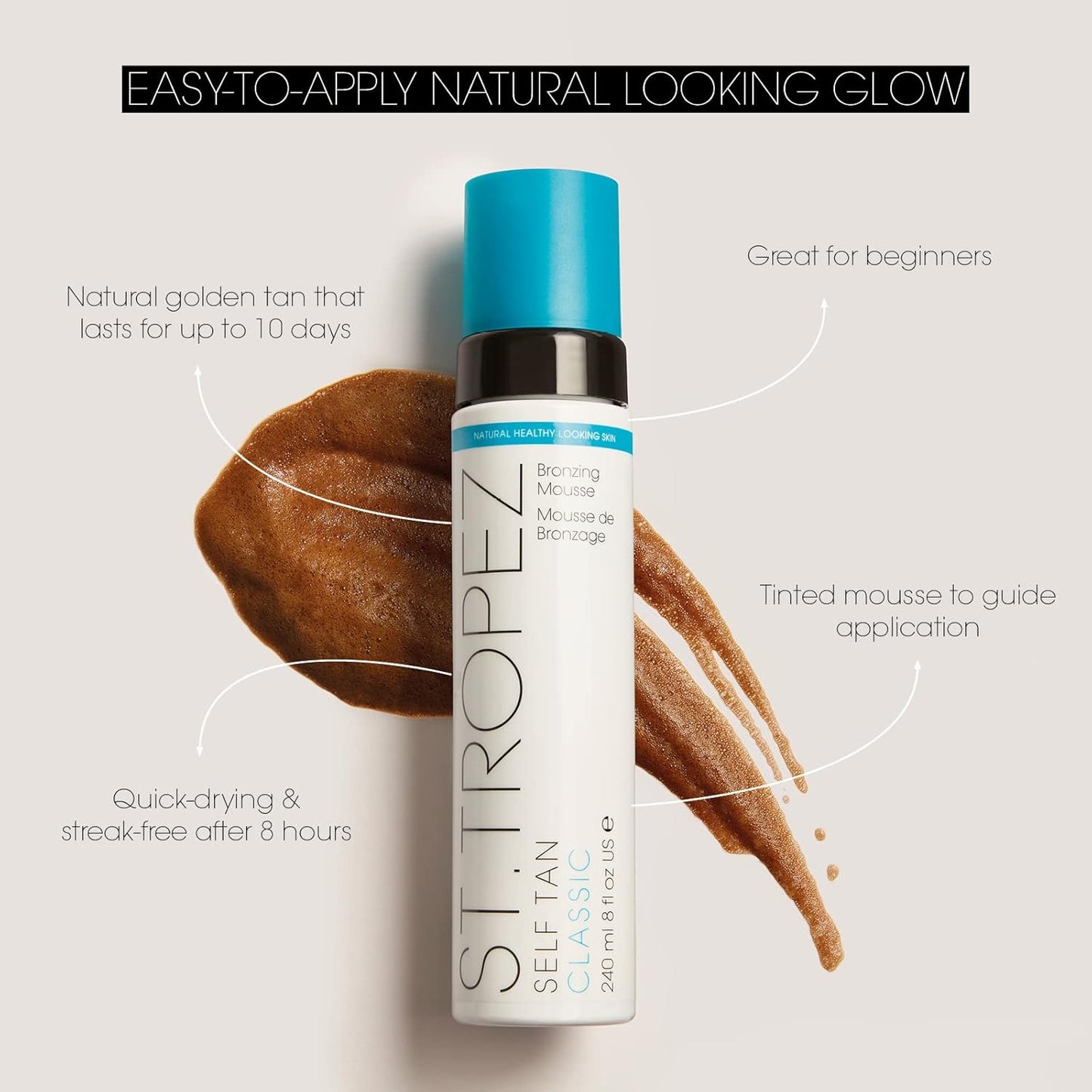 St. Tropez Face & Body Bundle - Classic Mousse & Purity Face Mist | Streak-Free, Vegan Formula