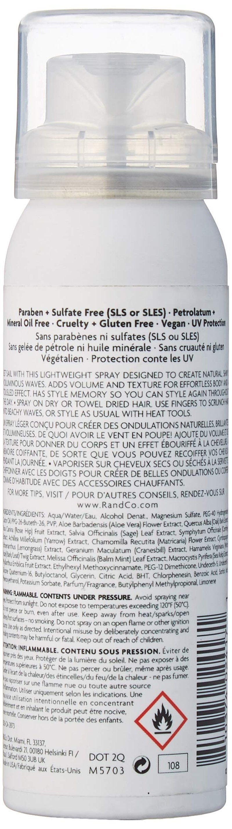 R+Co Sail Soft Wave Spray Travel | Lightweight Wave Spray, Natural Shine + Voluminous Waves | Vegan + Cruelty-Free | 1.5 Oz