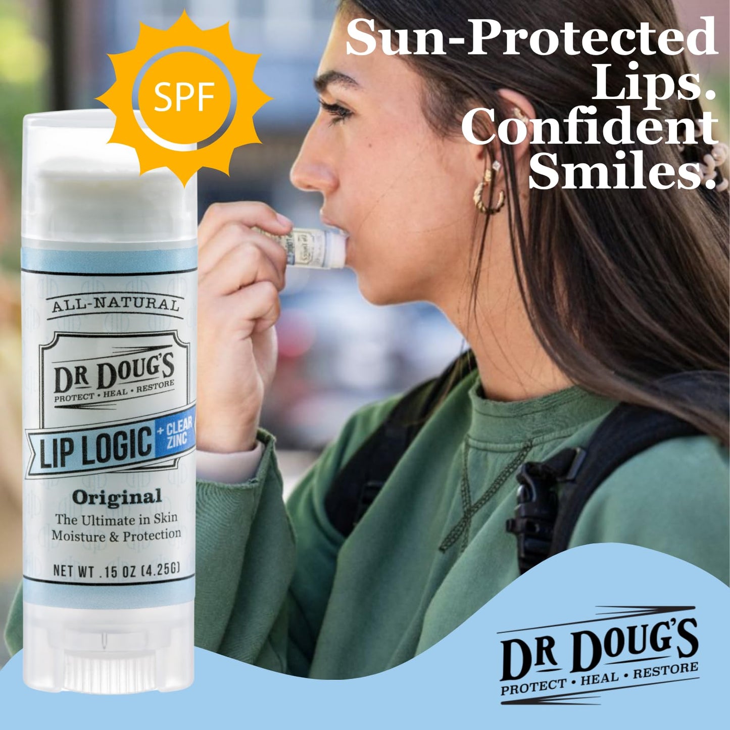 Dr. Doug’s Lip Logic All-Natural Lip Balm Duo (2-Pack) | Hydrating Lip Care with Zinc for Sun Protection | Soothes, Moisturizes, and Shields Lips | Portable, Non-Toxic Formula for Sensitive Skin
