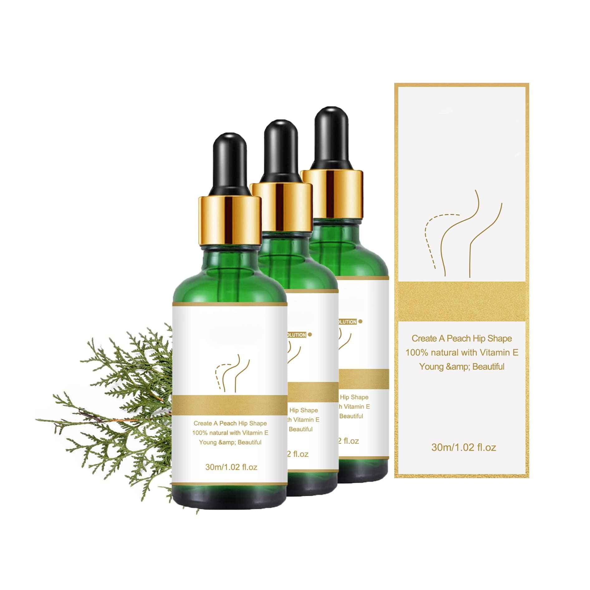 Buttock Lifting Oil, Hip Lift Up Essential Oil, Hip Lifting Essential Oil, Buttocks Essential Essence for Women (30ml-3PCS)