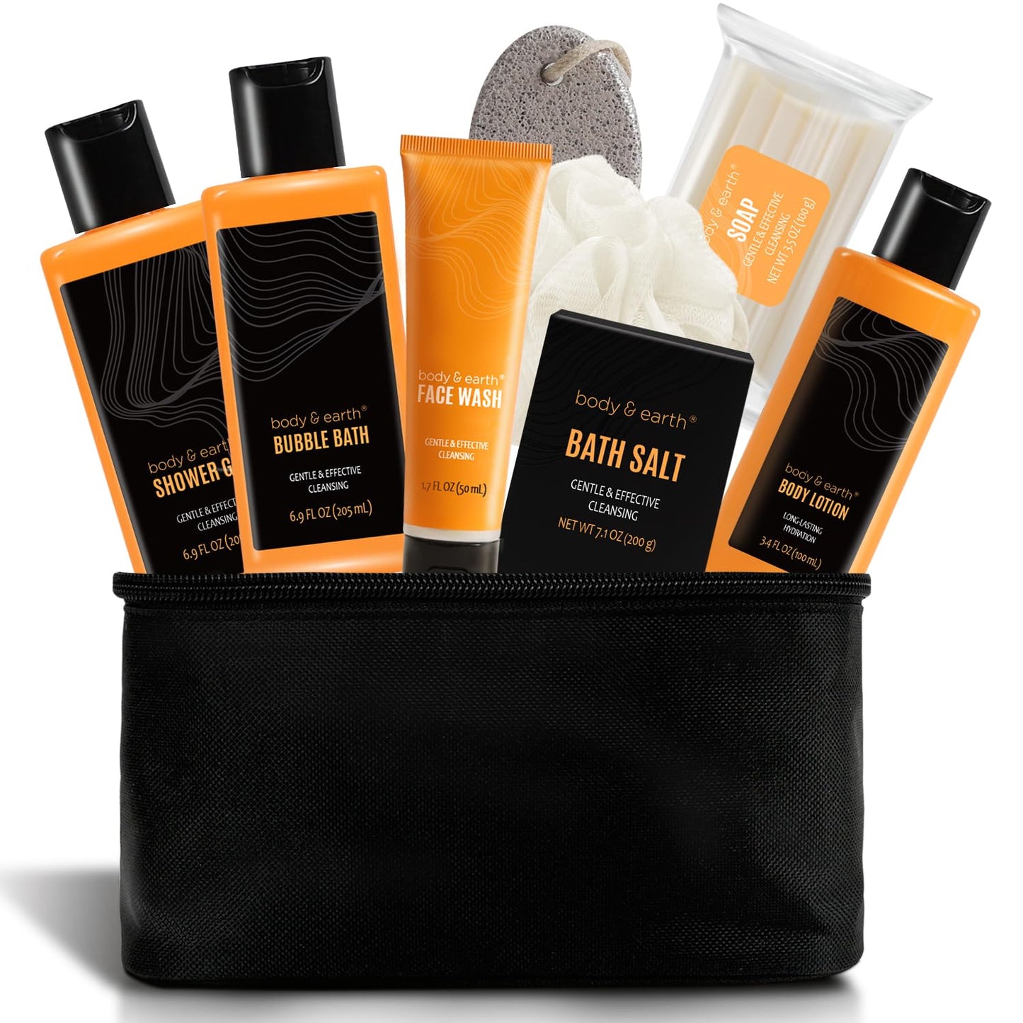 Citrus Scented Gift Baskets for Men - Bath Set with Face Wash, Shower Gel, Body Lotion | Perfect Birthday & Father's Day Gifts