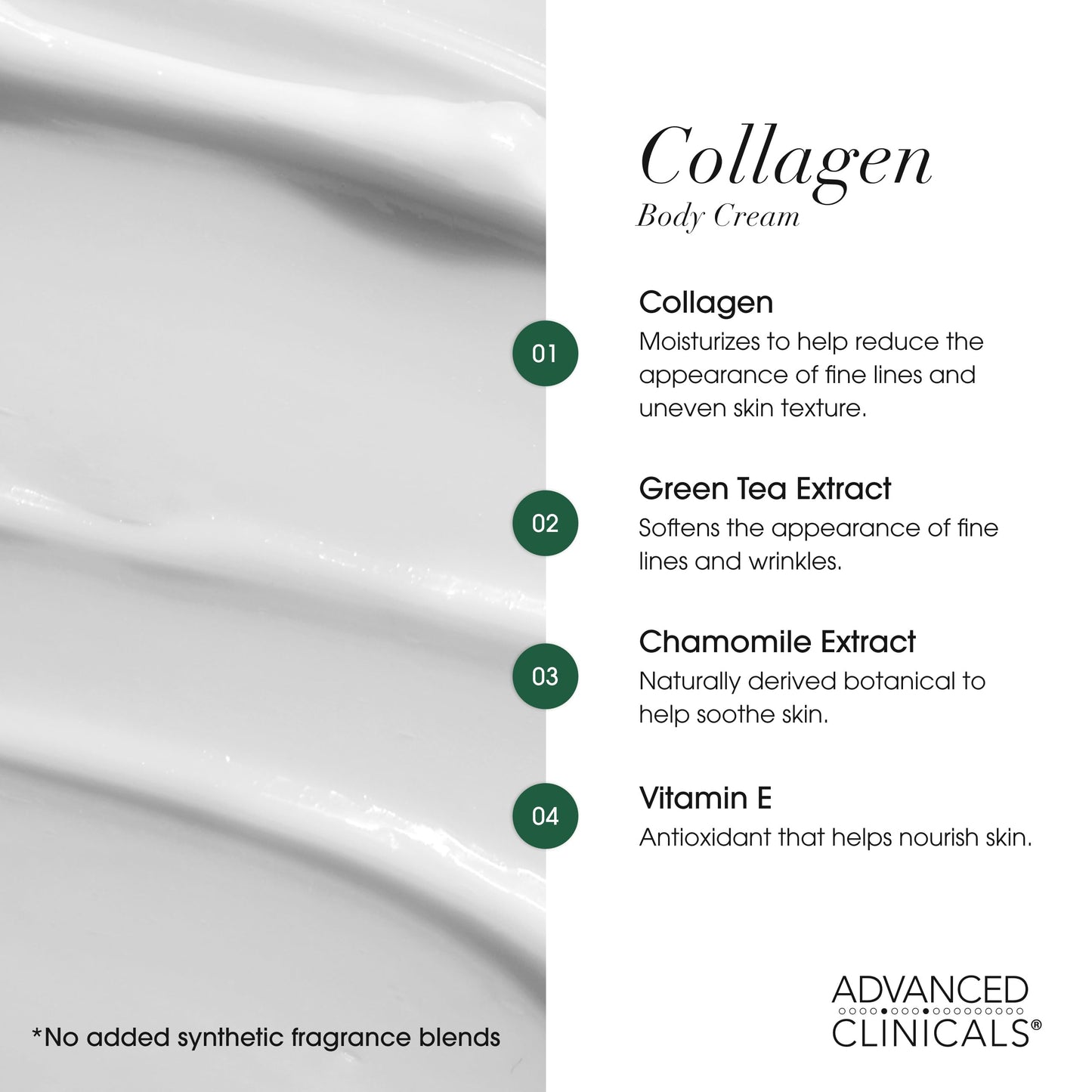 Advanced Clinicals Collagen Cream Body Lotion & Face Moisturizer W/Vitamin E | Skincare Collagen Lotion For Women, Men, Hand, & Neck Improves Look Of Crepe Skin & Uneven Dry Skin, 16Oz + Travel Size
