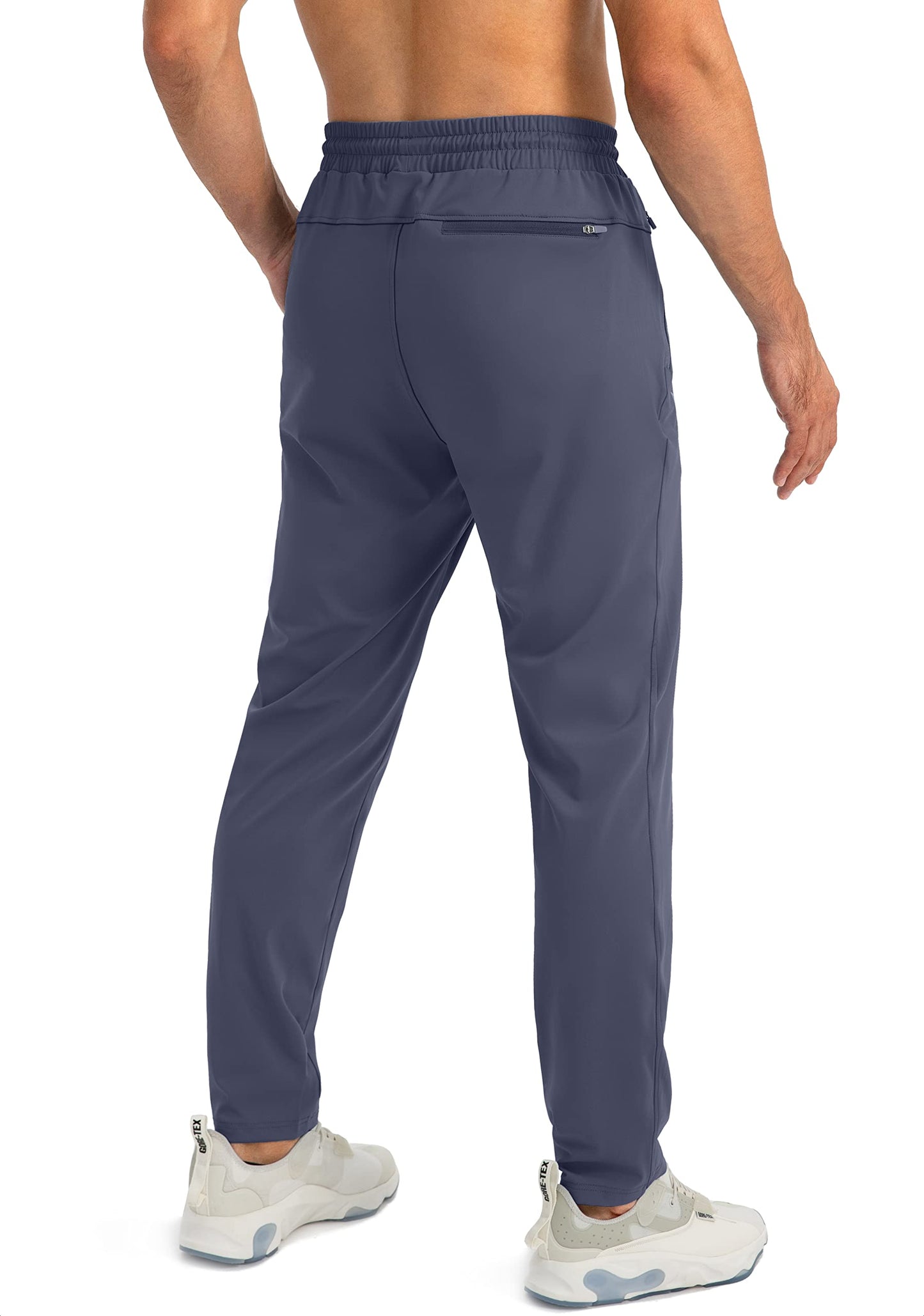 G Gradual Men's Sweatpants with Zipper Pockets Tapered Joggers for Men Athletic Pants for Workout, Jogging, Running (Dusty Blue, Large)