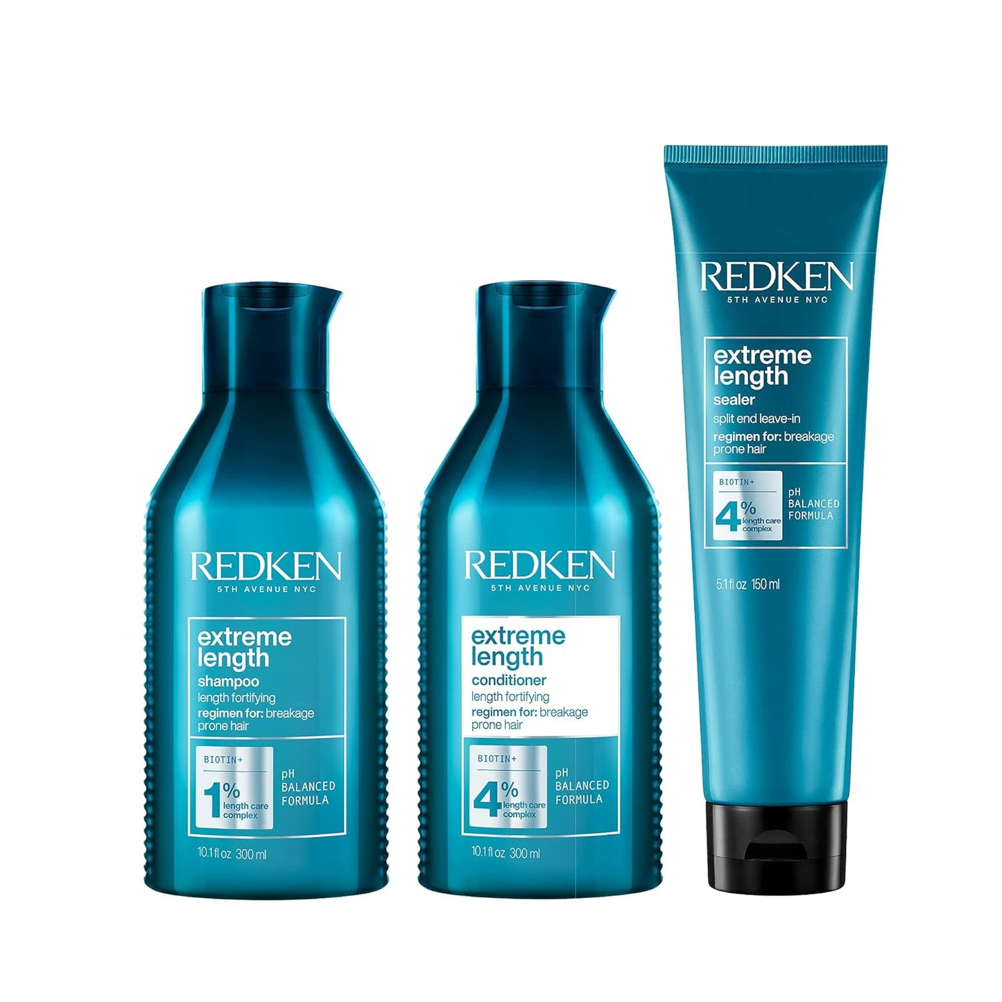 Redken Extreme Length Biotin Shampoo - Promotes Healthy Hair Growth & Strengthens Damaged Hair | 10.1 Fl Oz