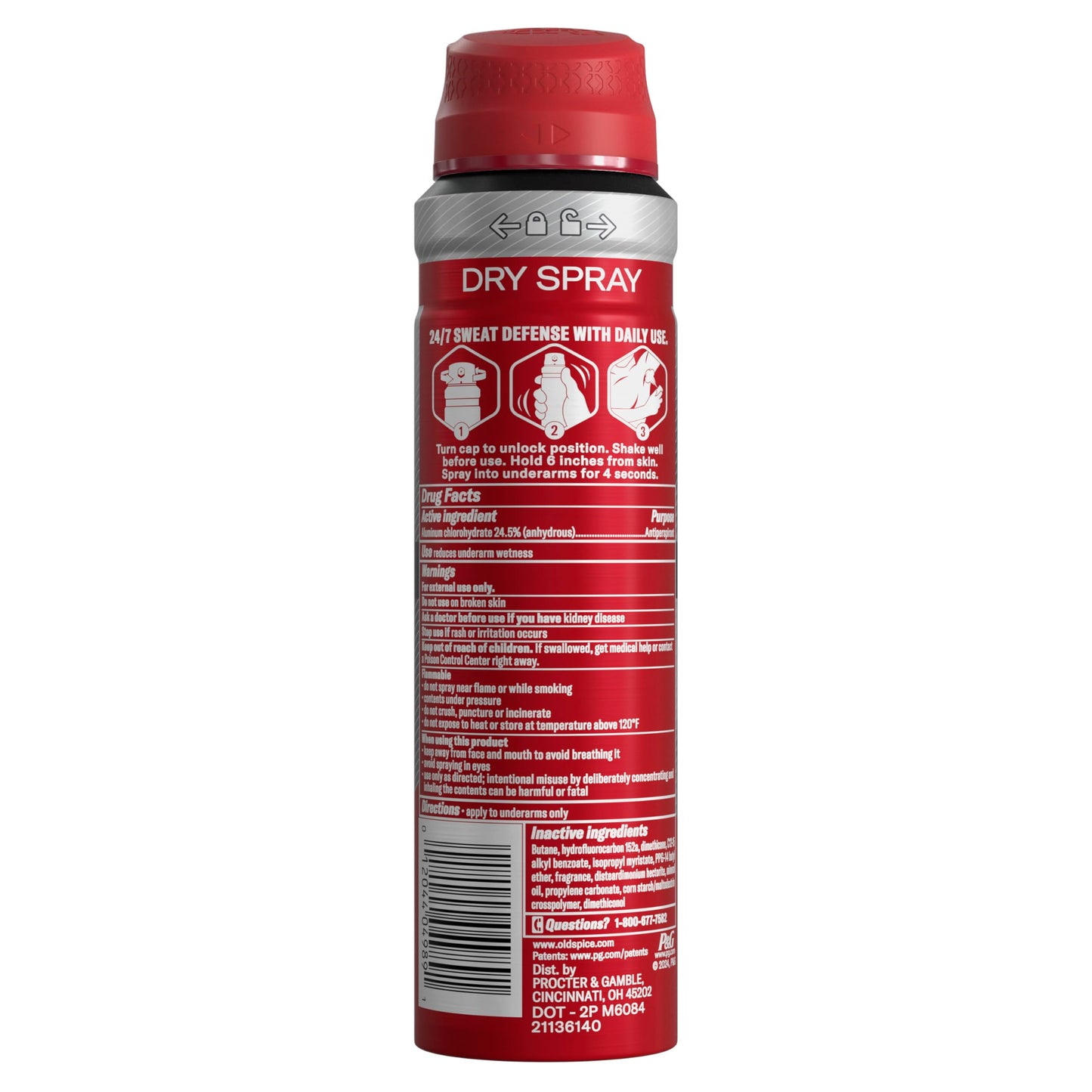 Old Spice Dry Spray Antiperspirant Deodorant for Men, 24/7 Sweat & Odor Protection, 24/7 Sweat Defense & Lasting Freshness, Swagger with Cedarwood Scent, 4.3 oz (Pack of 3)