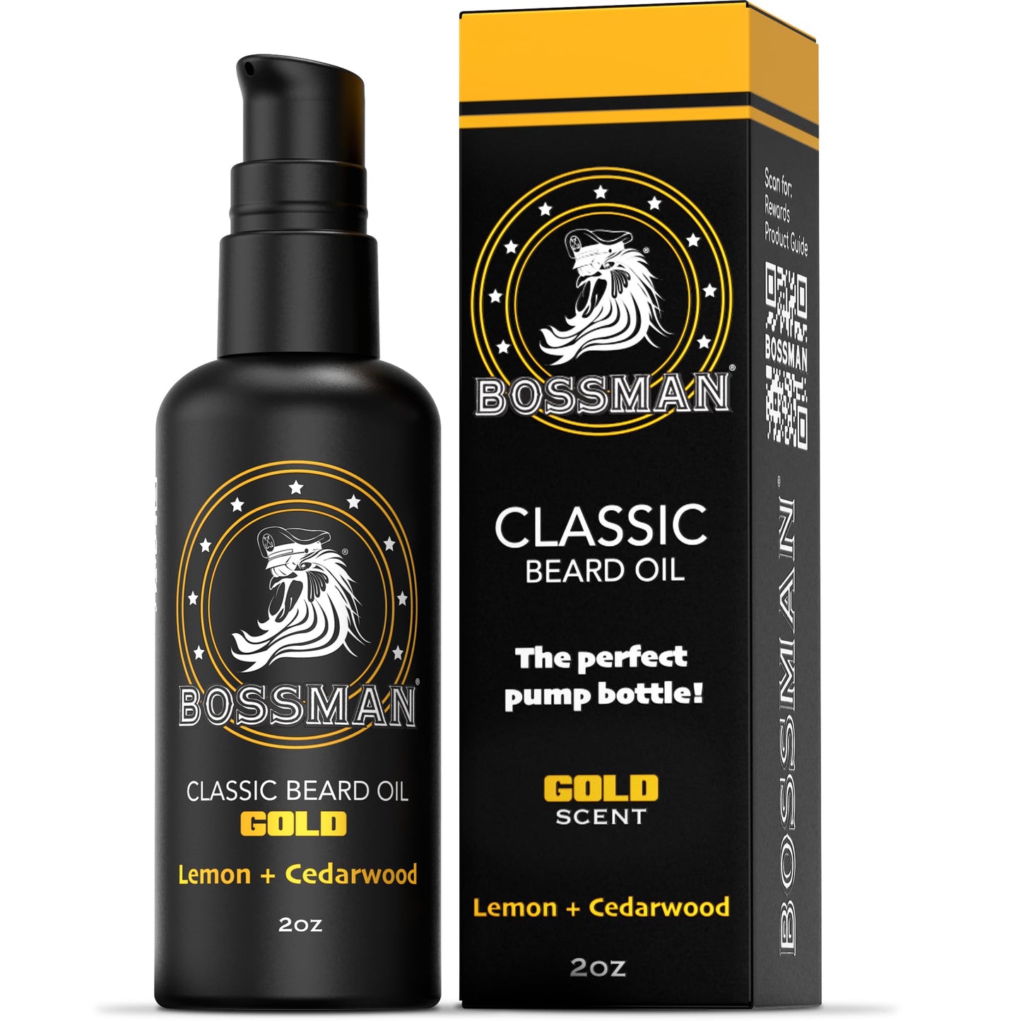 Bossman Organic Mustache & Beard Oil for Men, 2 oz – Natural Beard Moisturizer with Jojoba, Argan & Avocado Oils