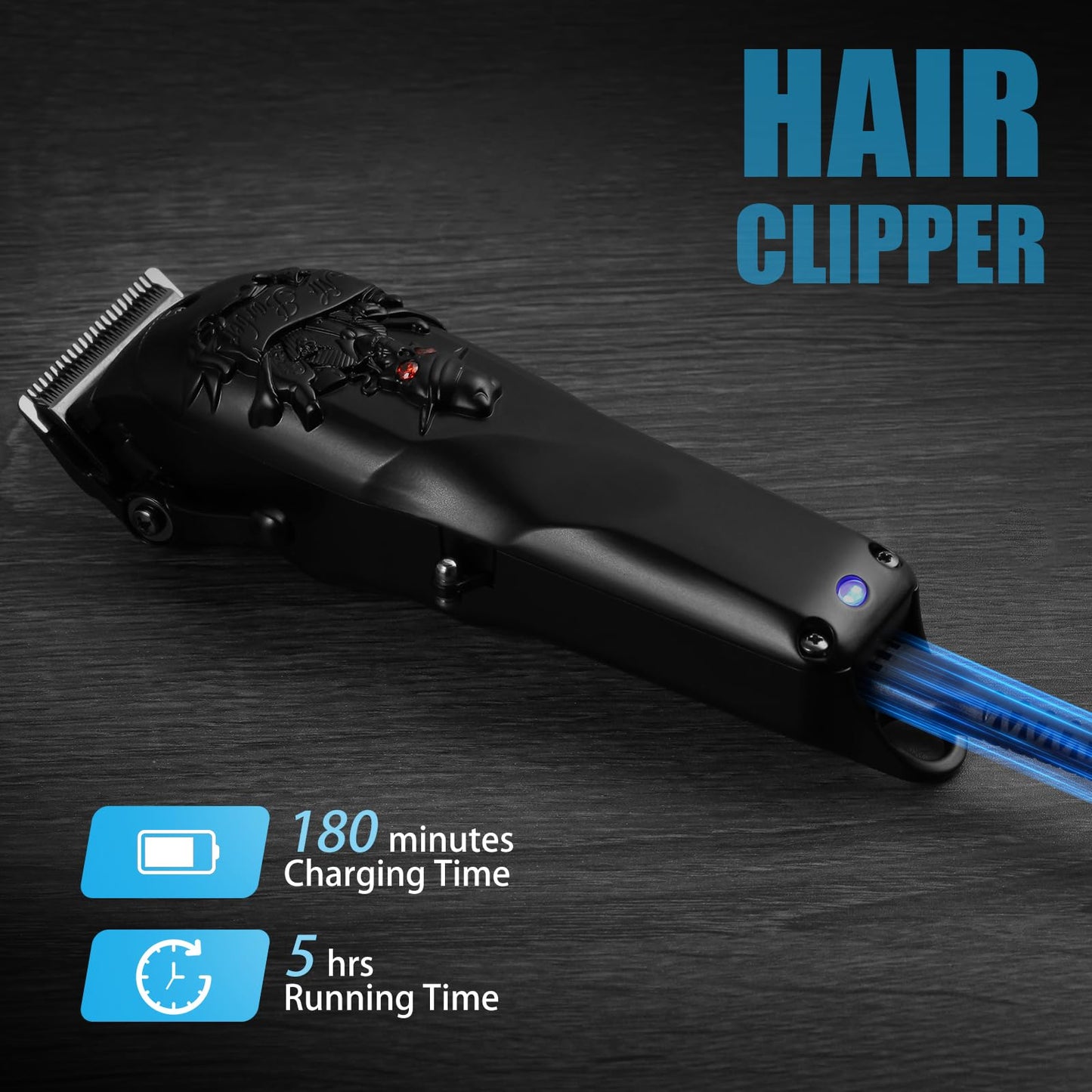 Anrom Hair Clippers for Men Professional, Cordless & Corded Barber Clippers for Hair Cutting, Rechargeable Mens Hair Clippers, Home Haircut &Grooming Set (Black)
