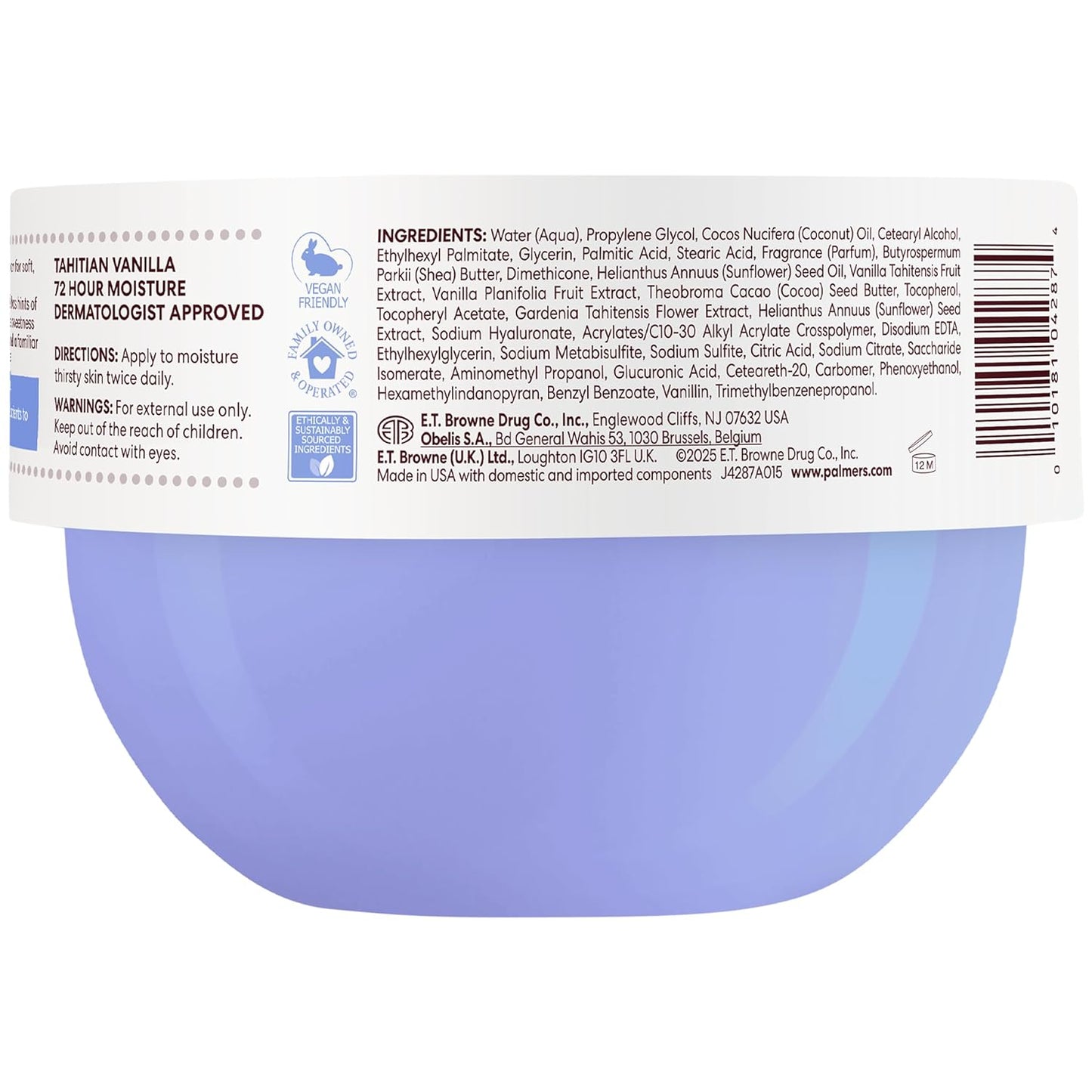 Palmer's Cocoa Butter Body Cream - Moisture Drenching Tahitian Vanilla, 8.8 Oz | 72Hr Hydration with Shea Butter & Vitamin E