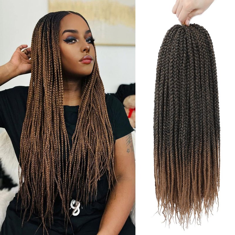 YUSSAY Crochet Box Braids 14 Inch 6 Packs 144 Strands Goddess Box Braids Crochet Hair Pre looped Crochet Hair for Black Women (14 Inch 1B)