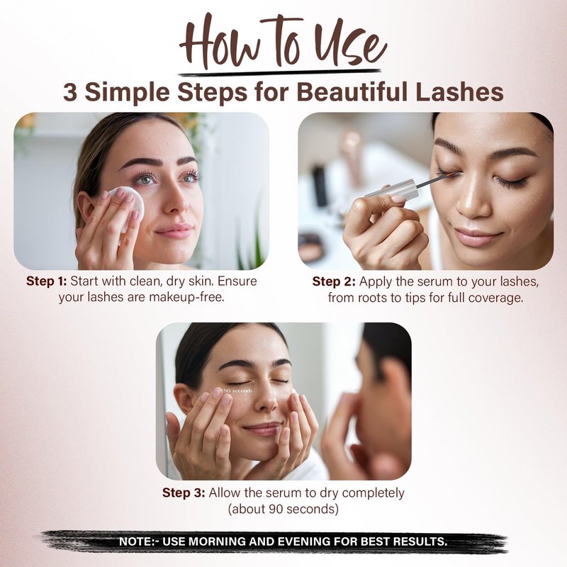 Herbishh Eyelash Growth Serum for Women & Men (0.135 fl. oz), Serum for Eyelash Growth, Peptide Lash Enhancing Treatment, Lash conditioner strengthening treatment for Thicker & Fuller-Looking Lashes
