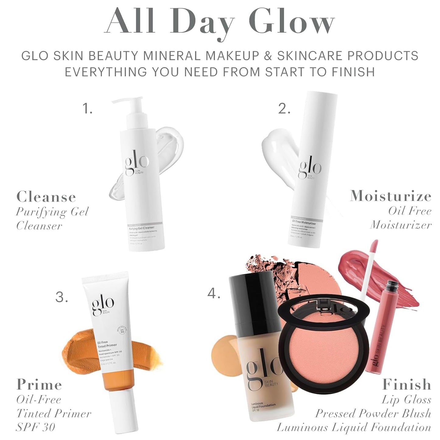 Glo Skin Beauty Luminous Liquid Mineral Foundation - SPF 18, Smooths Uneven Skin Tone, Sheer to Medium Coverage | Tahini