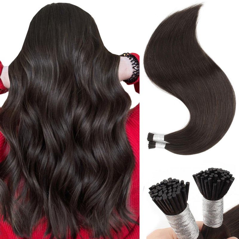 Sixstarhair Itip Human Hair Extensions Dark Brown Keratin Extensions 50 Grams Silky Straight Real Human Hair Extensions Brown Invisible I Tip Hair Extensions Human Hair 50 Strands 18 Inch