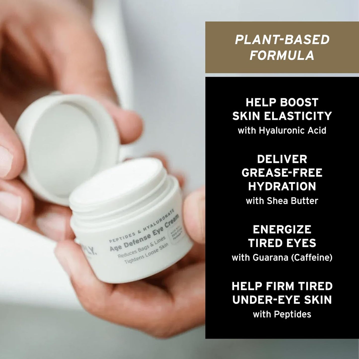 Age Defense Eye Cream with Hyaluronic Acid & Caffeine - Anti-Aging Moisturizer for Dark Circles & Puffiness | 0.5 oz