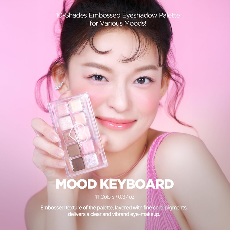 lilybyred Mood Keyboard | 10-Shade Korean Eyeshadow Palette, Highly Pigmented, Matte, Shimmer & Jelly Glitter, Smooth. Blendable, Long-Lasting, Dome-Shaped Design, 0.37 oz. (05 Warm Membership)