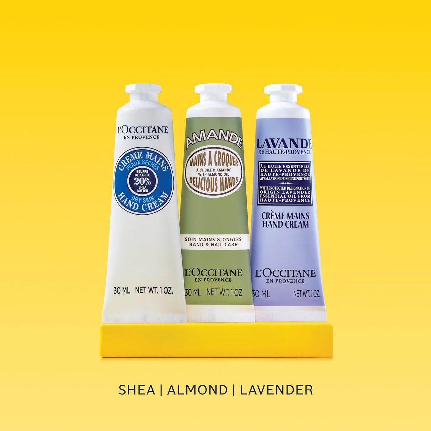 L’Occitane Hand Cream Classics Set - Moisturizing Trio for Dry Hands & Nails | Travel-Sized Vegan Creams