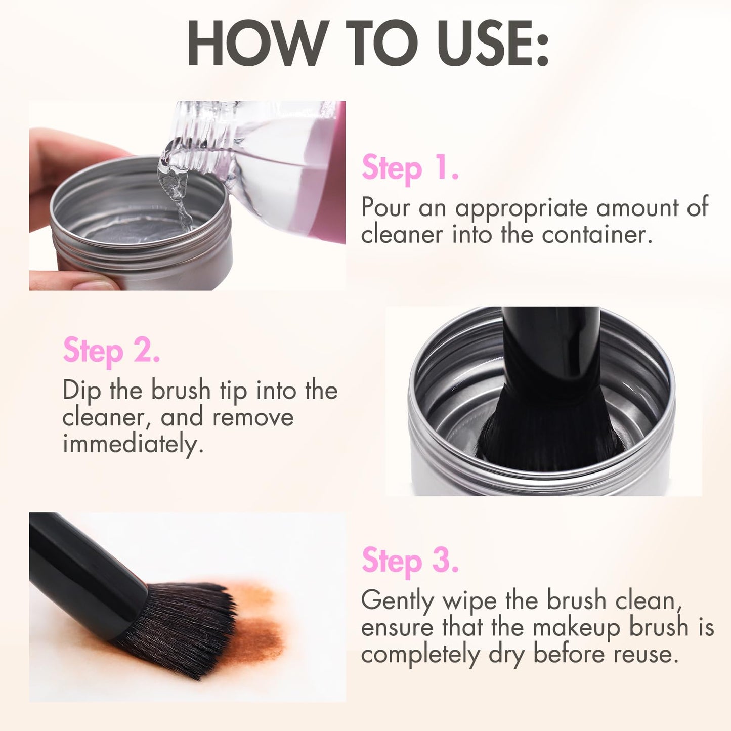 Embagol Makeup Brush Cleaner, Easily Remove Stubborn Makeup, Dirt & Impurities from Makeup Brushes, Rinse-Free & Quick Drying & Vegan & Cruelty-Free(500ml/16.9 fl oz)