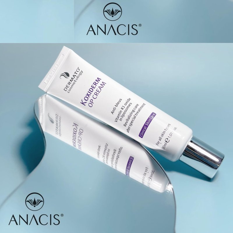 Anacis Vitamin K1 Oxiderm Cream Minimizing Appearance of Old and New Scars, Dark Eye Circles, Bruises, Varicose Veins, Redness Relieve 1.01Oz
