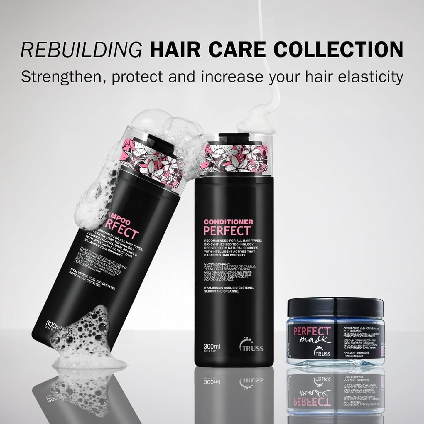 TRUSS Moisturizing Shampoo for Damaged Hair - Perfect Hair Shampoo for Women & Men - Gentle Cleansing & Frizz Control to Hydrate & Strengthen - Provides Color Protection & Shine (10.14 oz)