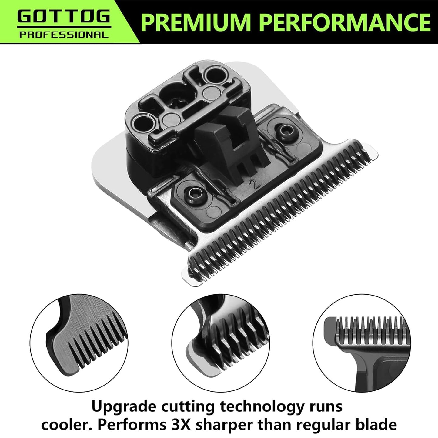 DLC 3.0 Replacement Blades for FX787 & FX726 Trimmers | Zero-Gapped Barber Blades - Black