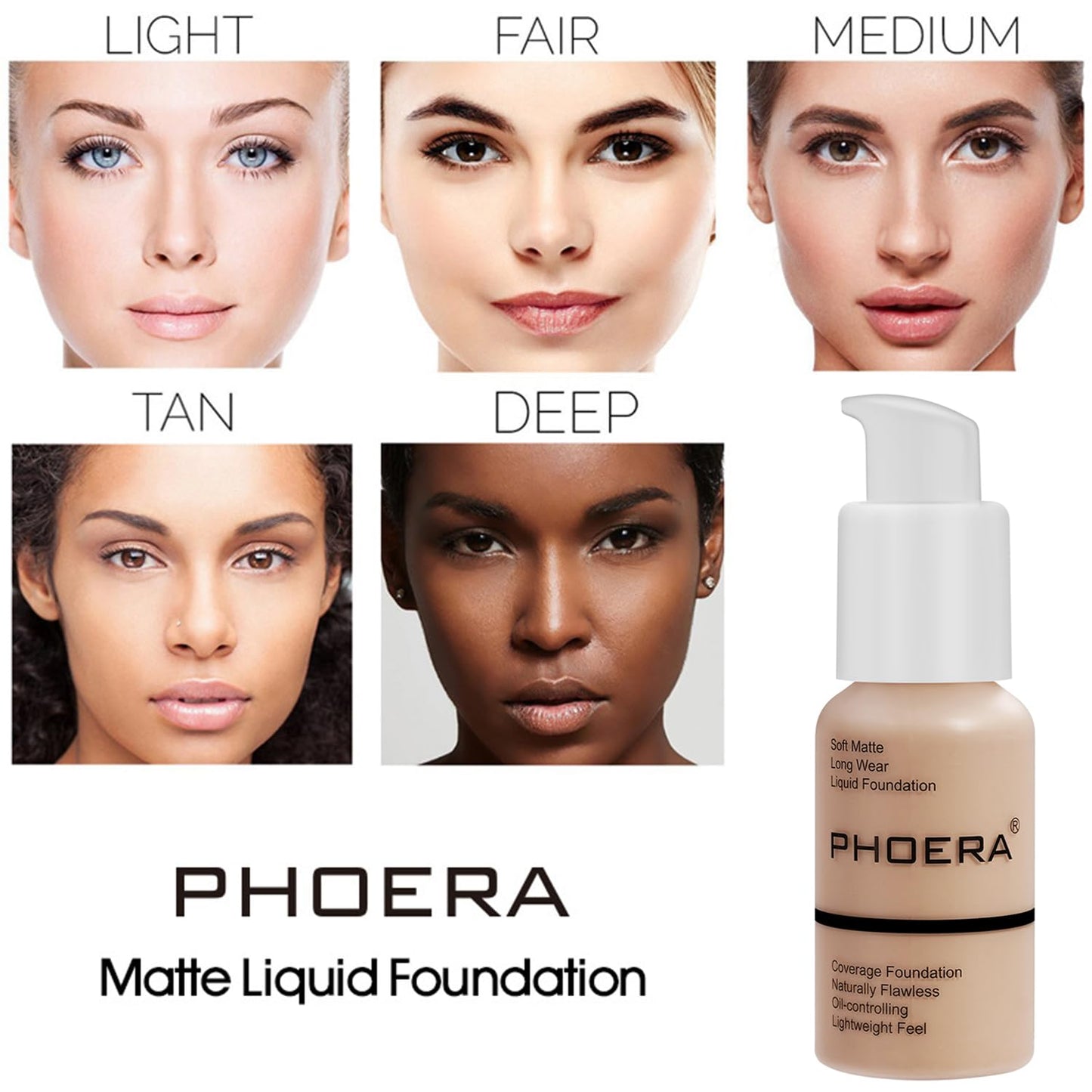 PHOERA Tinted Moisturizer Foundation Serum - 4-in-1 Hydrating Primer & Foundation for Radiant Skin | Lightweight Formula