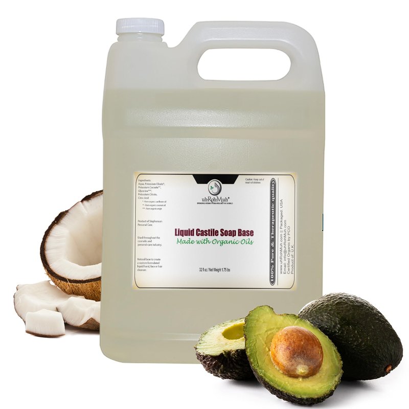 uh*Roh*Muh Castile Liquid Soap - Soap Base for Soap Making Gentle Skin Cleanser, Plant-Friendly Insect Spray, Pet Wash-Natural Ingredients UK/USA(Net wt:1kg/2.2lb)