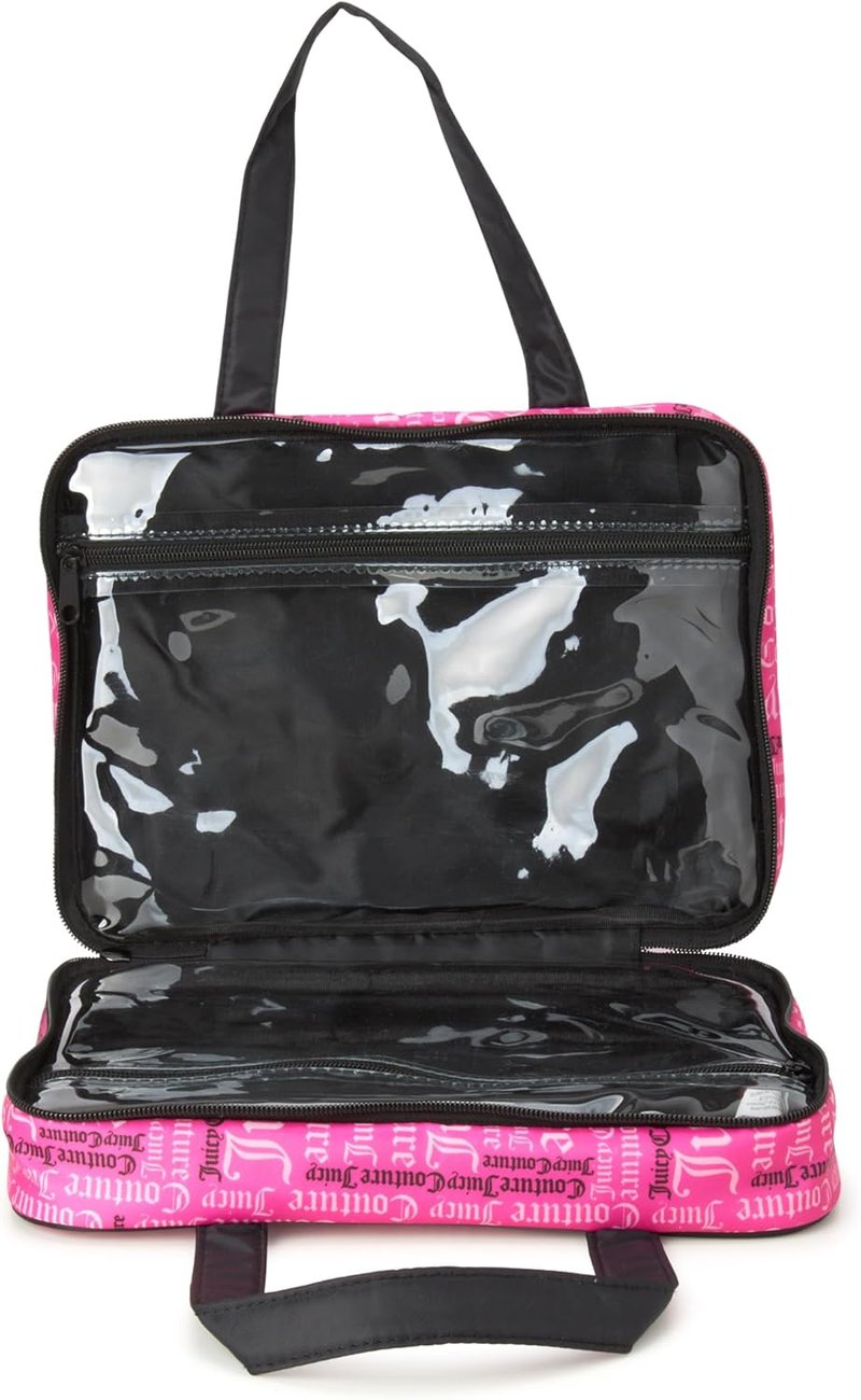 Juicy Couture Hot Pink Graffiti Makeup Bag | Travel Cosmetics Organizer for Essentials