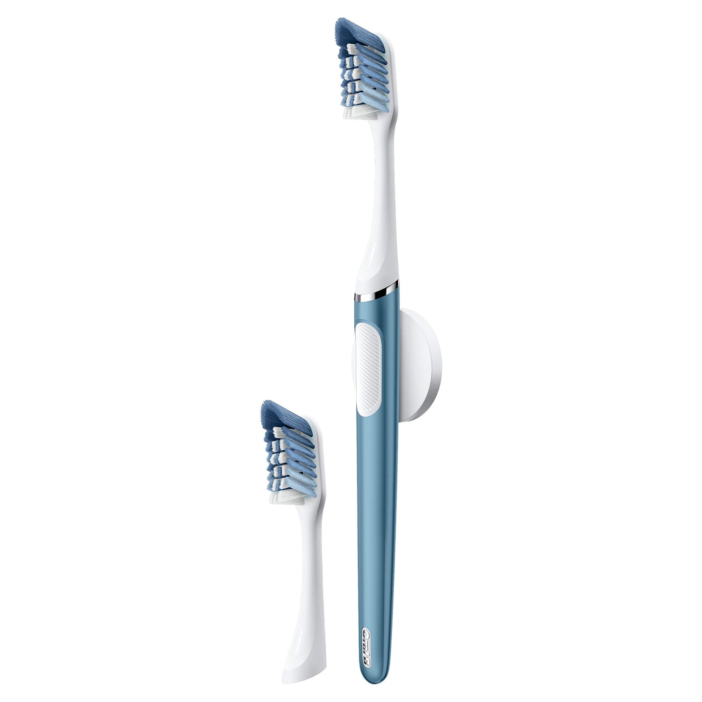 Oral-B Clic Toothbrush, Alaska Blue, with 2 Replaceable Heads and Magnetic Toothbrush Holder